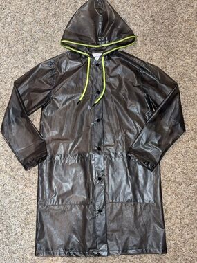 Kendall and Kylie Women's long waterproof transparent raincoat with hood XS